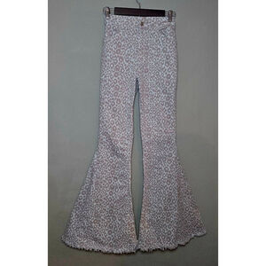 Women's SAINTS & HEARTS Beige White Leopard Flare Jeans L